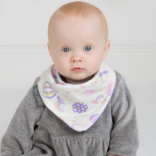 Cheeky Chompers Pink Rainbow &amp; Stripes Neckerbibs - Set van 2