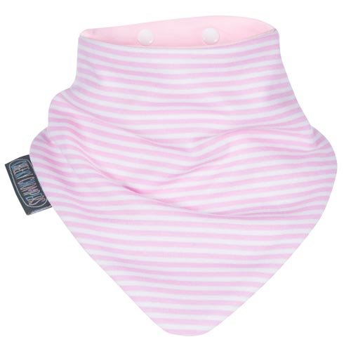 Cheeky Chompers Pink Rainbow &amp; Stripes Neckerbibs - Set van 2