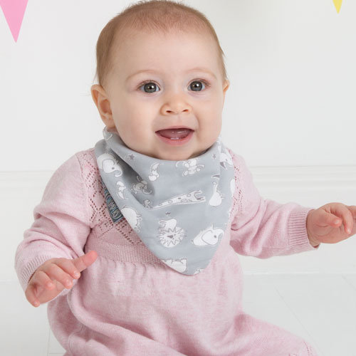 Cheeky Chompers Grey &amp; Mint Neckerbibs - Set van 2