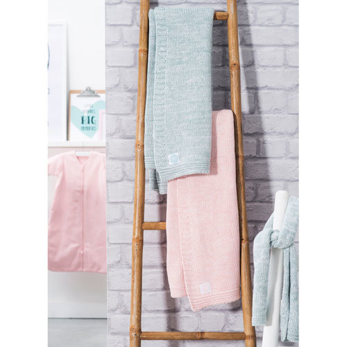 Jollein Deken 75x100cm Melange knit soft pink