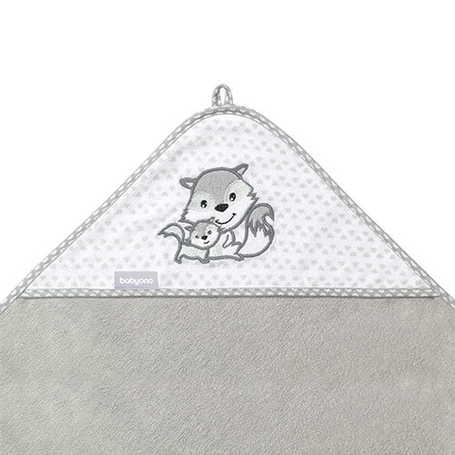 Babyono Bamboo Grijs Vosjes 76x76 cm Badcape