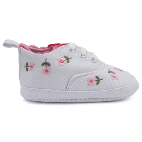 Baby schoenen wit met bloemenprint