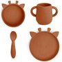 nuuroo Lykke Siliconen Dinerset Giraf Caramel Caf&eacute; - 4-pack