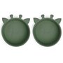 nuuroo Alex Siliconen Kom Giraf Dusty Green - 2-pack