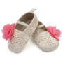 Baby ballerina&#039;s beige met rode bloem