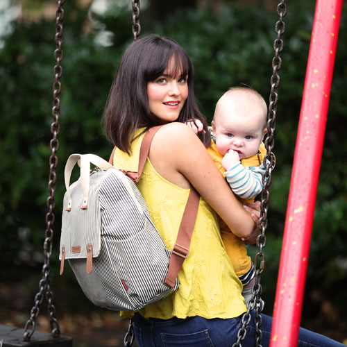 babymel robyn convertible backpack navy stripe