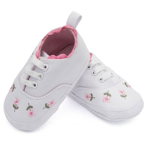 Baby Trainers White with Flower Print 