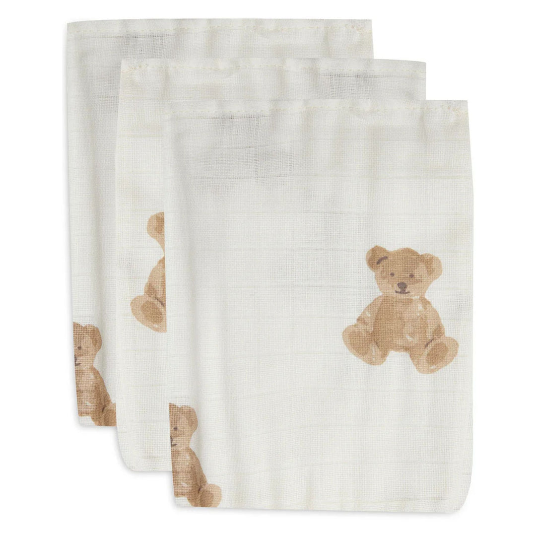 Jollein Washandje Hydrofiel Teddy Bear- 3 Stuks