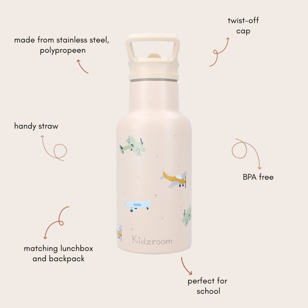 Kidzroom Small Talk Vliegtuigen Drinkfles 350 ml