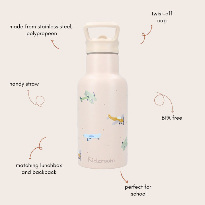 Kidzroom Small Talk Vliegtuigen Drinkfles 350 ml