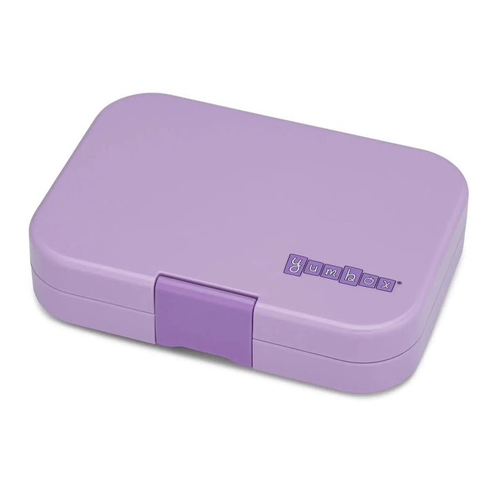 Paarse lunchbox voor kinderen met stevige sluiting, ideaal voor school of onderweg