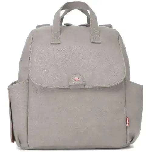 Babymel Robyn Convertible Backpack Faux Leather Pale Grey Luiertas - Tiny Giggles