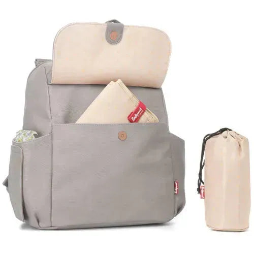 Babymel Robyn Convertible Backpack Faux Leather Pale Grey Luiertas - Tiny Giggles