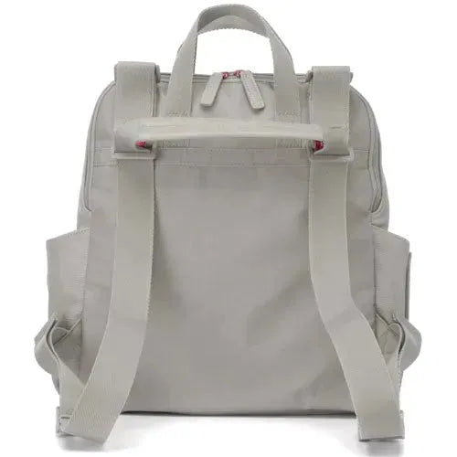 Babymel Robyn Convertible Backpack Faux Leather Pale Grey Luiertas - Tiny Giggles