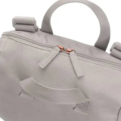 Babymel Robyn Convertible Backpack Faux Leather Pale Grey Luiertas - Tiny Giggles