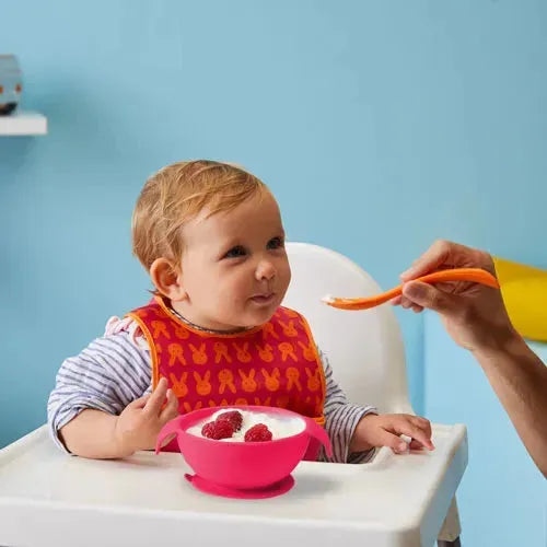 b.box Silicone First Feeding Set Strawberry Shake 6m+ - Tiny Giggles