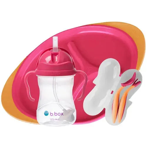 b.box Feeding Set Strawberry Shake 6m+ - Tiny Giggles