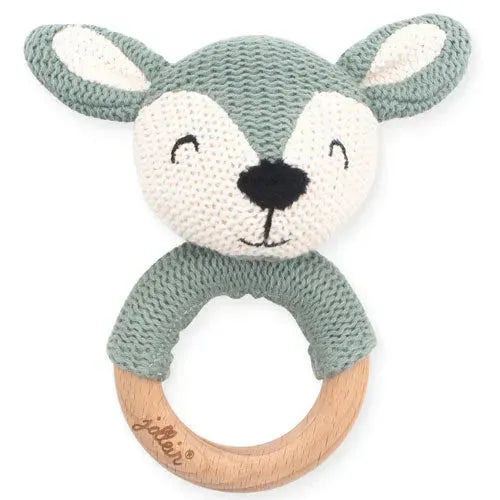 Jollein Bijtring Ø 7cm Deer ash green - Tiny Giggles