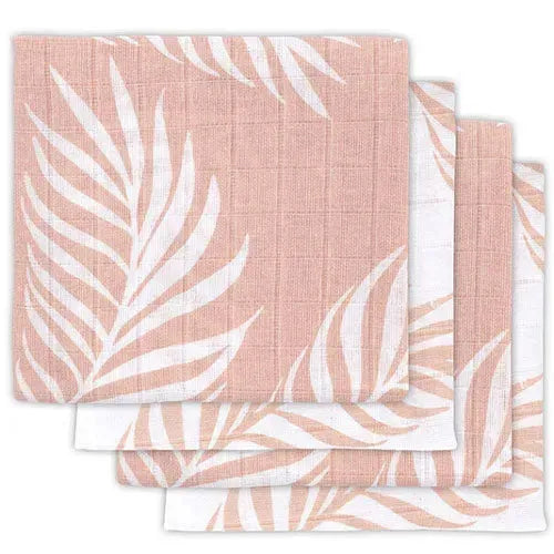 Jollein Hydrofiel multidoek Small 70x70cm Nature pale pink (4pack) - Tiny Giggles