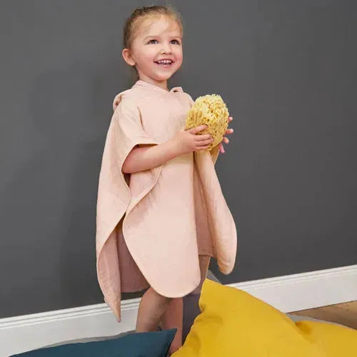 Lässig Mousseline Poncho Lichtroze - Tiny Giggles