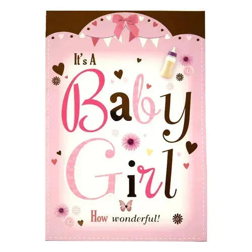 Geboortekaartje - Its A Baby Girl How Wonderful - Tiny Giggles