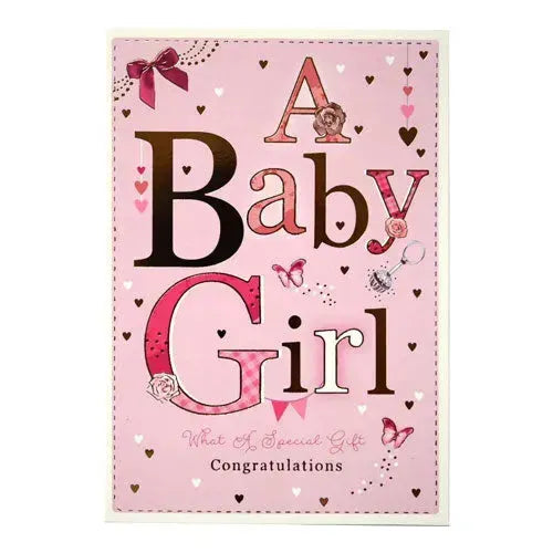 Geboortekaartje - A Baby Girl Congratulations - Tiny Giggles