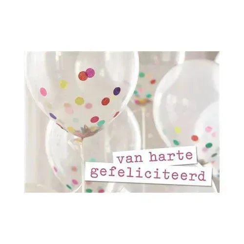 Hallmark Mini Verjaardagskaartje - Fijne Verjaardag Ballonnen 5x7 cm - Tiny Giggles