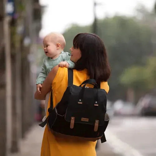 Babymel Robyn Convertible Backpack Black Luiertas - Tiny Giggles