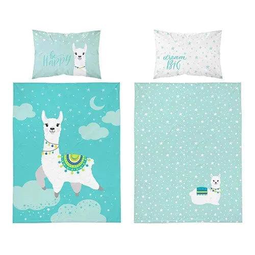 Mayamoo Bamboe Dekbedovertrekset Lama Mint 100x135cm - Tiny Giggles