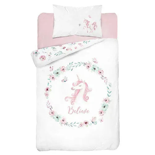 Mayamoo Bamboe Dekbedovertrekset Eenhoorn Roze 90x120cm - Tiny Giggles