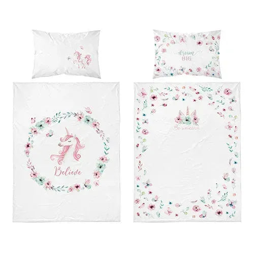 Mayamoo Bamboe Dekbedovertrekset Eenhoorn Roze 90x120cm - Tiny Giggles