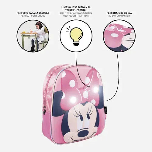 Disney Minnie Mouse 3D met Licht Rugzak - Tiny Giggles