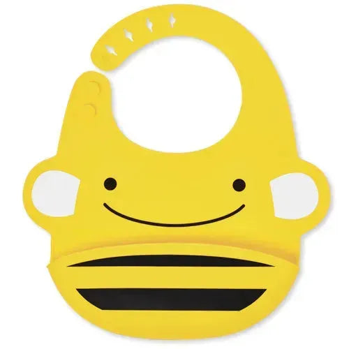 Skip Hop Zoo Fold & Go Silicone Bib - Bij - Tiny Giggles