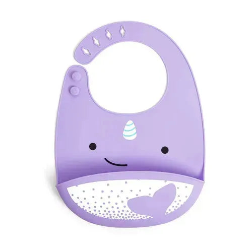 Skip Hop Zoo Fold & Go Silicone Bib - Walvis - Tiny Giggles