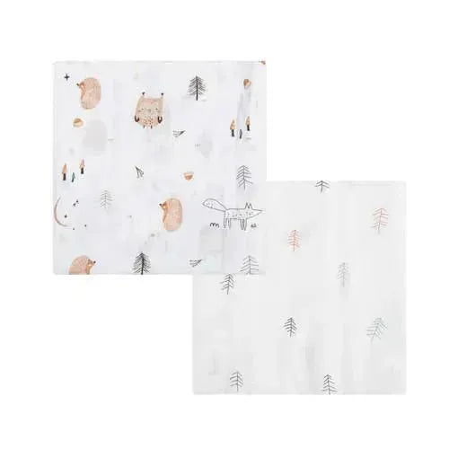 BimbiDreams Bamboe Hydrofiel Multidoek - Wonderland 120x120 cm (Set van 2) - Tiny Giggles