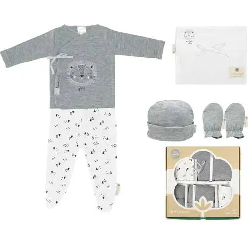 BimbiDreams Baby Newborn 5-Delige Set - Leon Grijs - Tiny Giggles