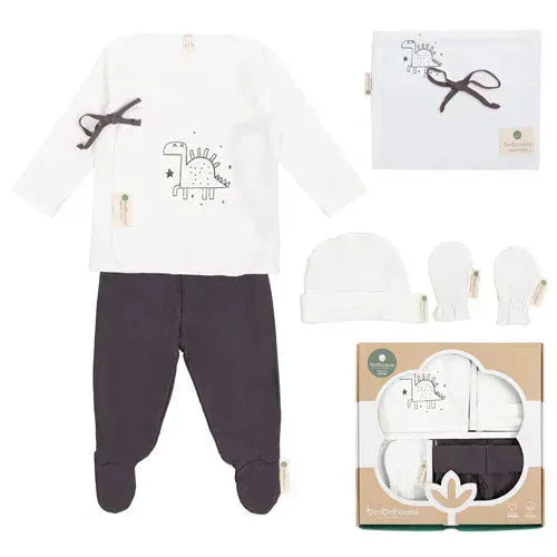 BimbiDreams Baby Newborn 5-Delige Set - Jurasic Wit - Tiny Giggles