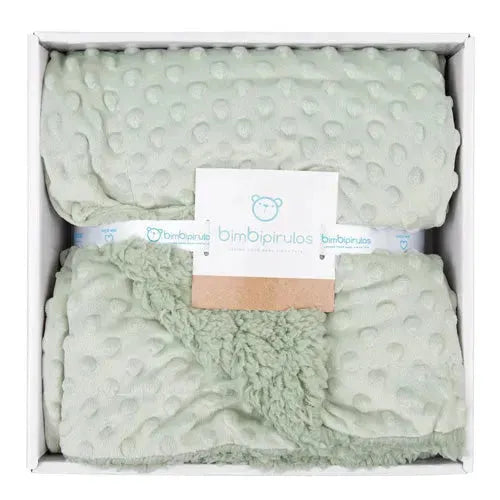 BimbiDreams Microvezel Deken Nopjes Sherpa - Mint 80x110 cm - Tiny Giggles