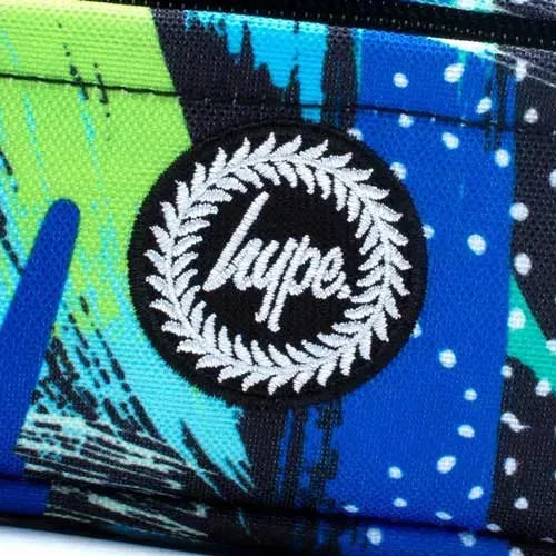 Hype Blue & Green Geo Scribble Etui - Tiny Giggles