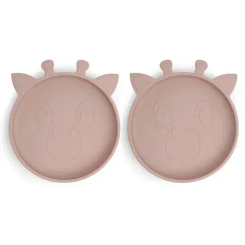 nuuroo Akila Siliconen Bord Giraf Woodrose - 2-pack - Tiny Giggles