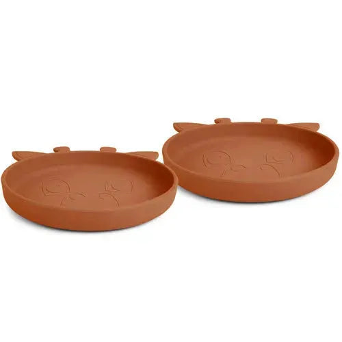 nuuroo Akila Siliconen Bord Giraf Caramel Café - 2-pack - Tiny Giggles