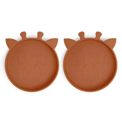 nuuroo Akila Siliconen Bord Giraf Caramel Café - 2-pack - Tiny Giggles