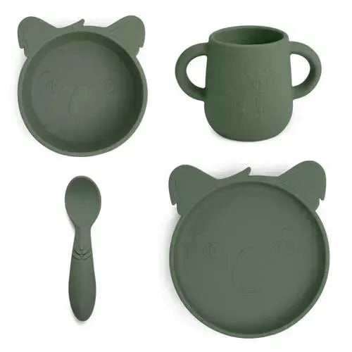 nuuroo Lykke Siliconen Dinerset Koala Dusty Green - 4-pack - Tiny Giggles