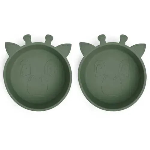 nuuroo Alex Siliconen Kom Giraf Dusty Green - 2-pack - Tiny Giggles