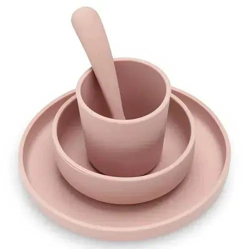 Jollein Kinderserviesset Siliconen 4-delig - Pale Pink - Tiny Giggles