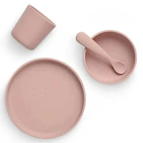 Jollein Kinderserviesset Siliconen 4-delig - Pale Pink - Tiny Giggles