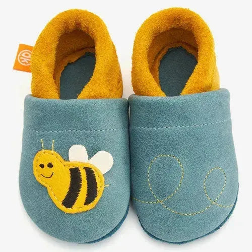 Orangenkinder Susi de Bij Leer Babyslofjes - Tiny Giggles