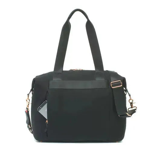 Storksak Stevie Luxe Scuba Black Luiertas - Tiny Giggles