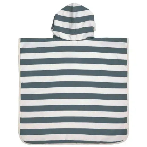 Lässig UV Strandponcho Block Stripes Milky/Blue - Tiny Giggles