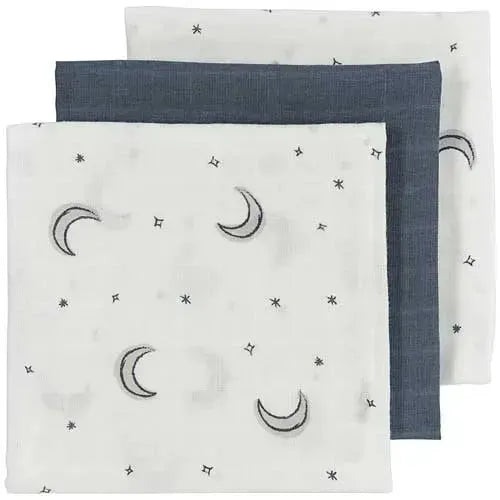 Meyco Monddoekjes 3-Pack Hydrofiel Moon Indigo - Tiny Giggles